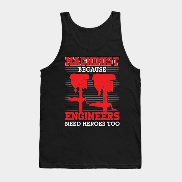 Funny Machinist Job Profession Gift Tank Top by Dolde08